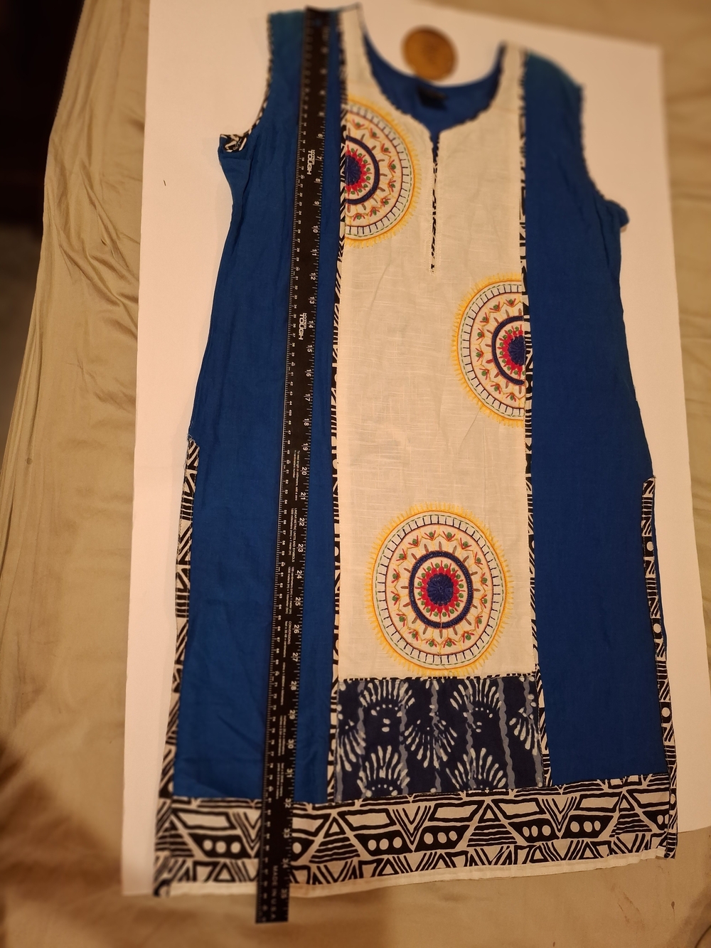 Boho Sleeveless Embroidered Medallion Dress - Picture 8 of 14